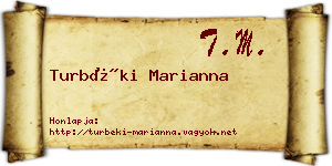 Turbéki Marianna névjegykártya